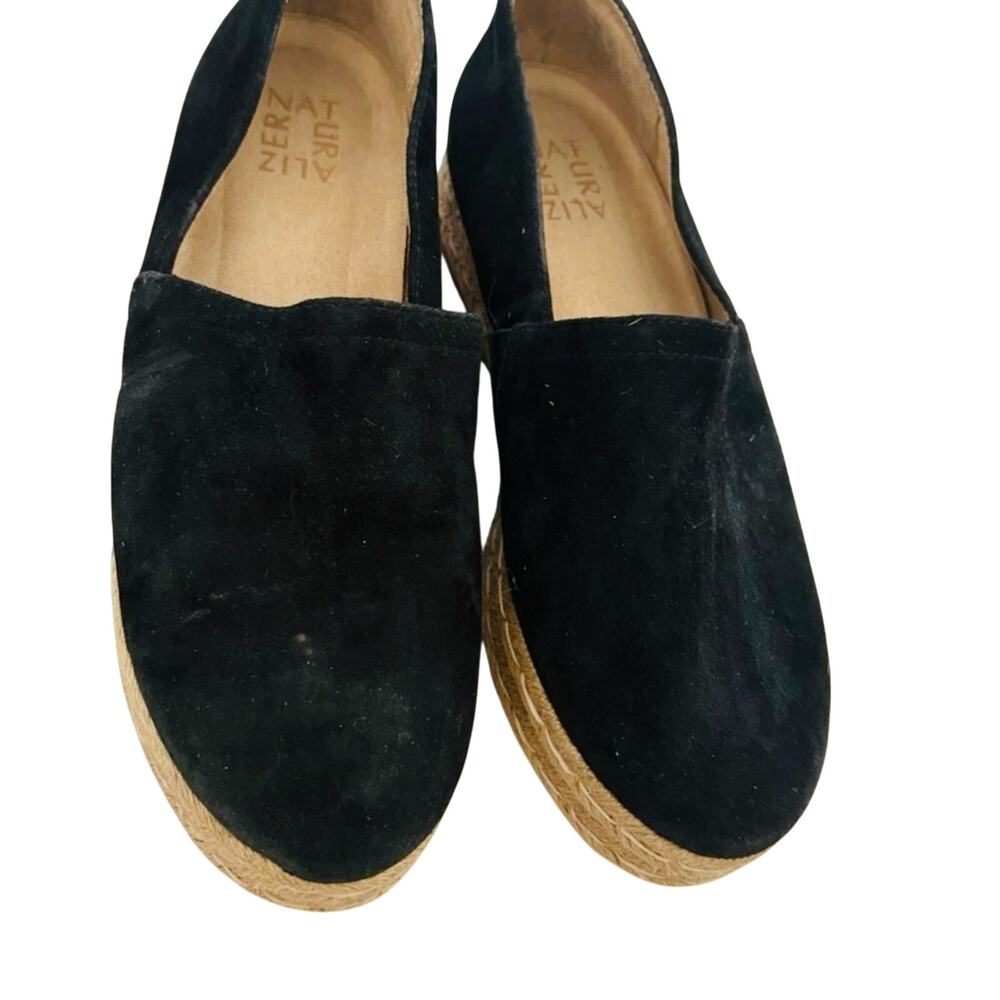 Naturalizer Thea 3 Black Suede Platform Espadrilles